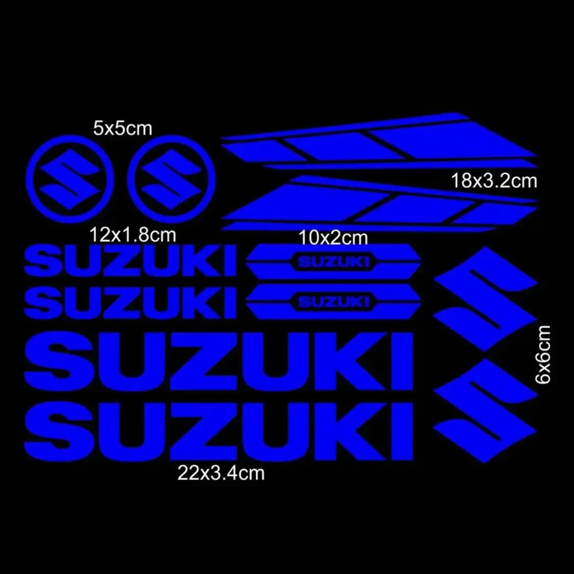 

For Suzuki Motorcycle Vinyl Decal Set Waterproof Reflective Body Logo Stickers Helmet Emblem Kit for Bike Decoration