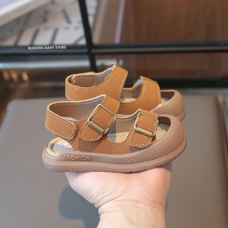 

Summer Baby Hole Shoes Children Non-slip Soft Bottom Toddler Boy Beach Sandals 0-4 Years Beige Khaki Kids Shoes Girl I04052 16 хаки