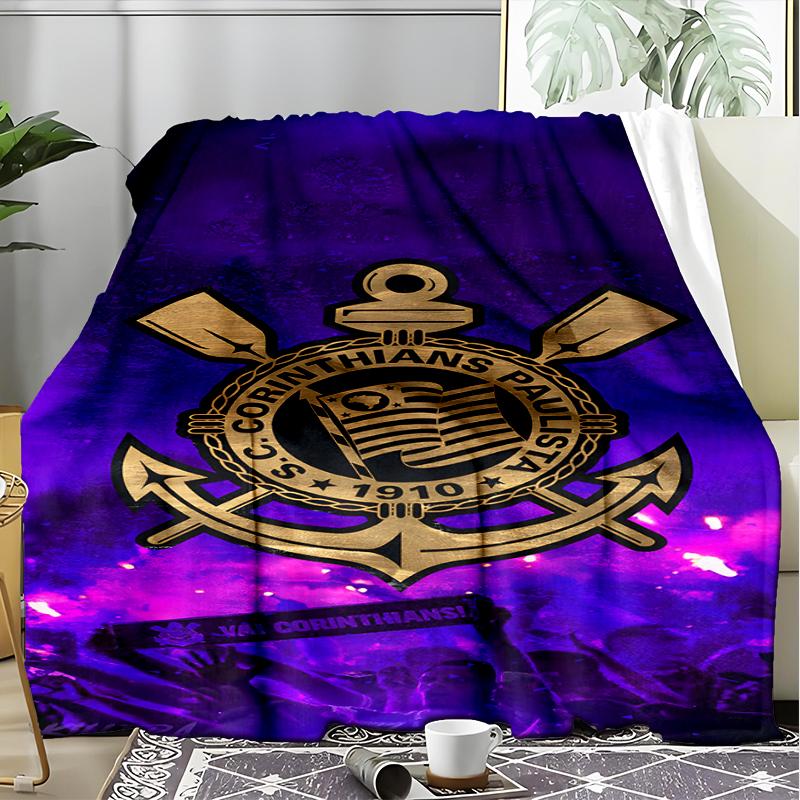 1PC Sport Club Football Crest Printed Soft Flannel Blanket Throw for Adult Bedroom Living Room Sofa Camping Travel Fan Gifts Christmas Gifts