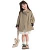 Spring Autumn Kids Girls Cotton Teens Windbreaker Coats Princess Oversize Coat Medium Long Outerwear Trench Clothes