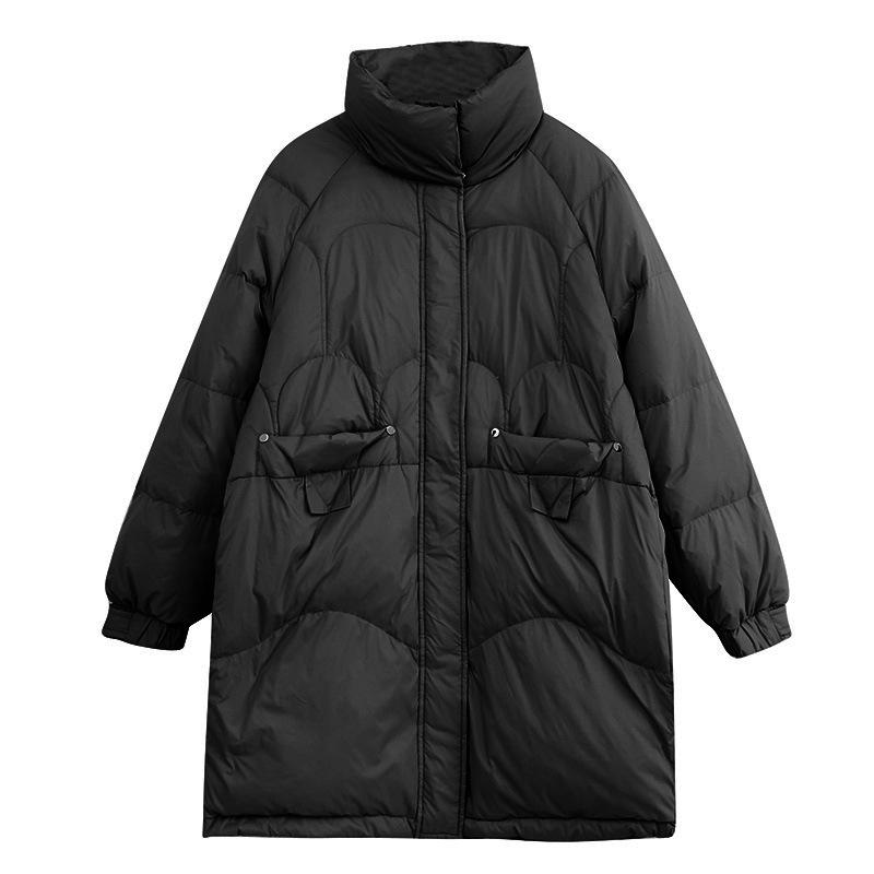 Fashion medium and long down jackets women's autumn and winter 2024 new fashion warm white duck down winter coat tide