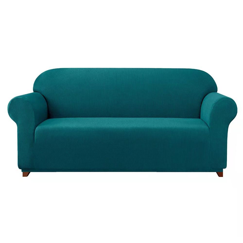 Elastic Solid Color Waffle Waterproof Sofa Cover Living Room Princess Sofa Cushion Cover Sofa Towel Home Protective Cover