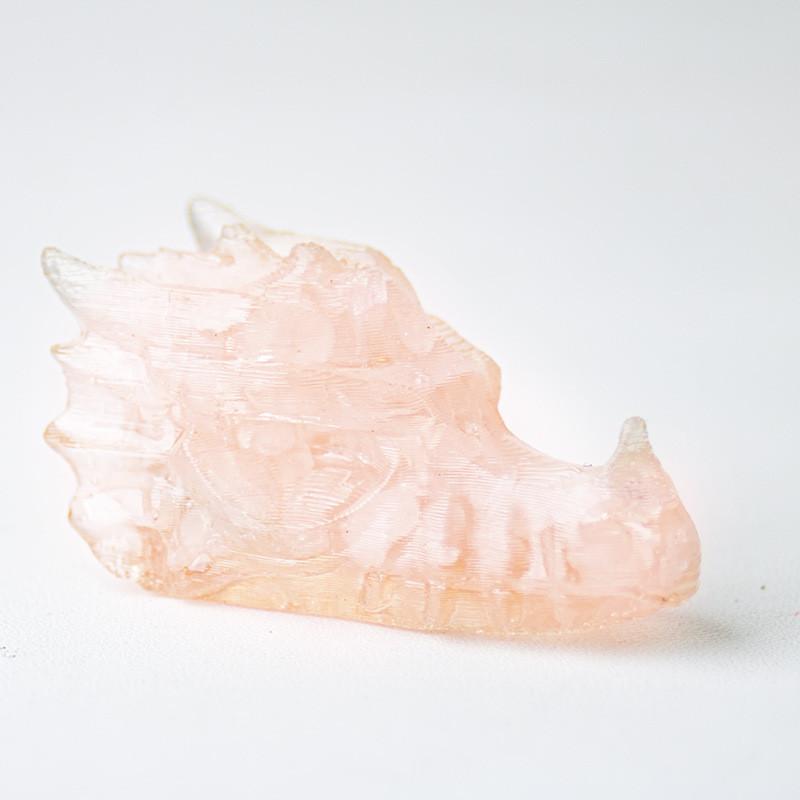 Resin Crystal Dragon Head Figurine With Natural Waterstone For Home Office Decor