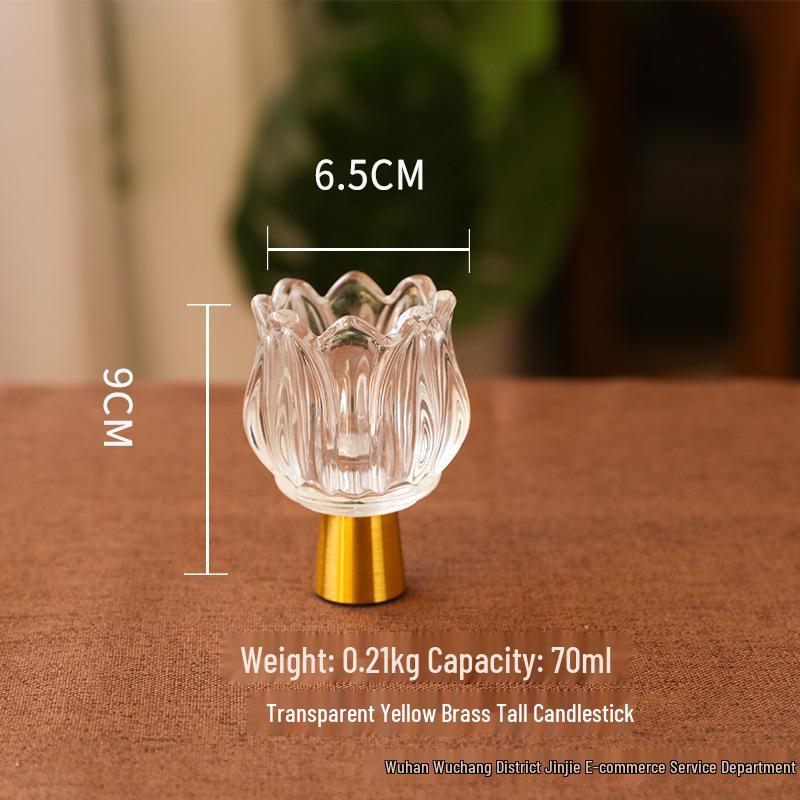 Luxury Glass Candle Holder for Romantic Dining Table Decor