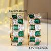 Exquisite Square White Black Zircon Chessboard Hoop Earrings for Women Vintage Golden Wedding Jewelry Gifts