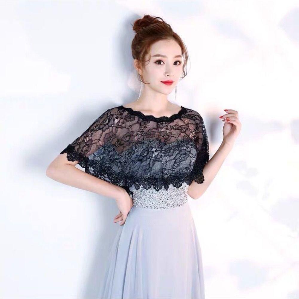 Retro Lace Shawl Poncho Hollow Out Fake Collar Sweet Lace Cover Up Tops Apparel Supplies