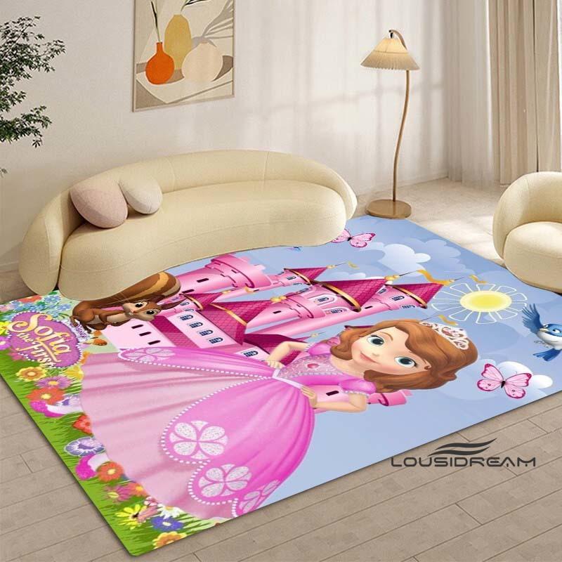 Cartoon Sofia die Erste Prinzessinnen-Muster Teppich - Raumdeko, Maschinenwaschbar und Weich, Perfekt für Schlafzimmer Spielmatte, Wohnzimmer