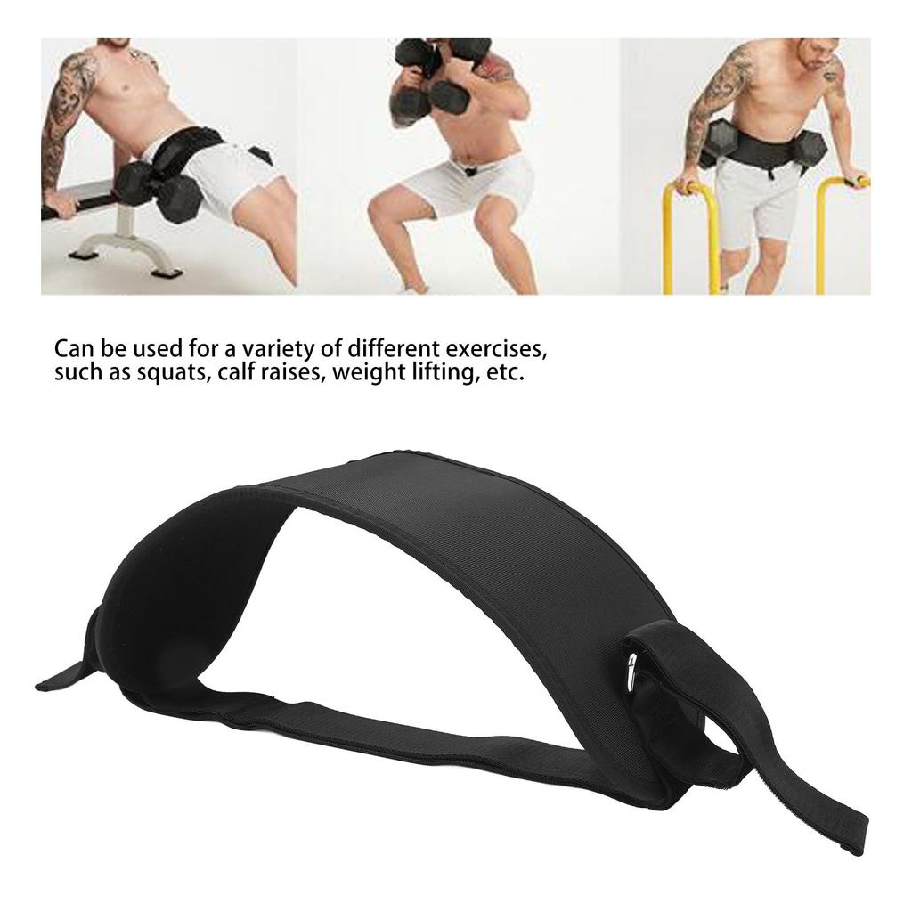 Hip Thrust Cushion Belt Hip Bridge Waist Belt Exercise Hip Thrust Belt for Dumbbells Exercise Black