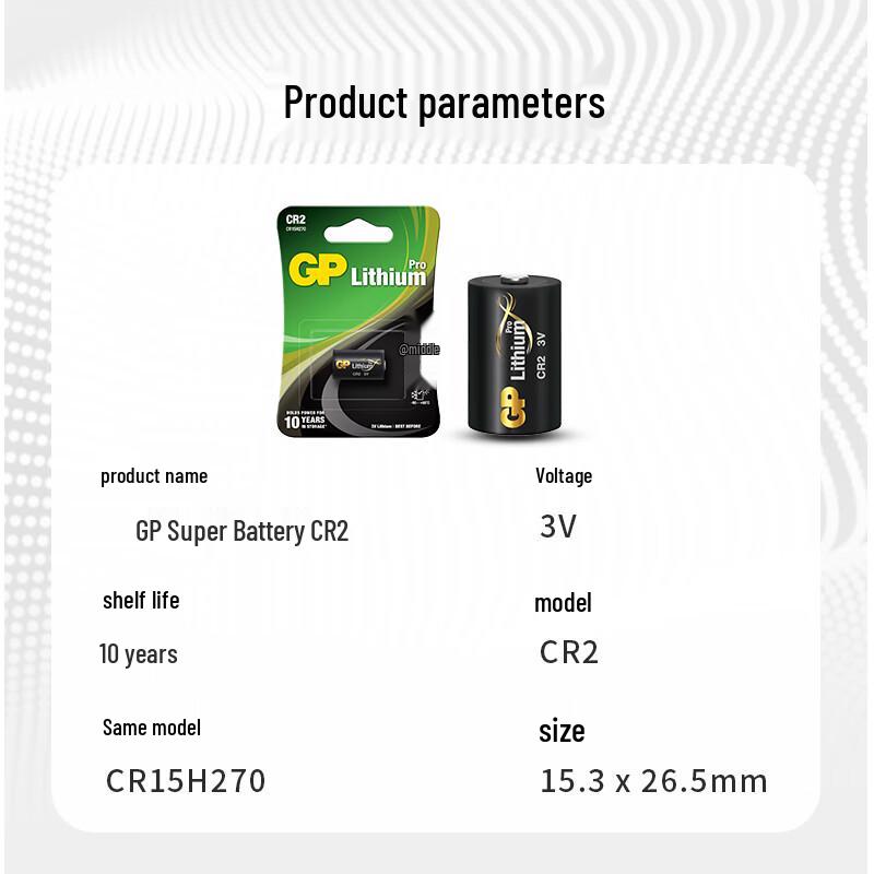 GP 3V Lithium Camera Batteries CN plug (adapter included)