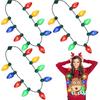 Christmas Necklace Toys for Kids, Light up Falshing LED Light Necklace with Bulbs for Adults, Ugly Xmas Birthday Wedding Rave Carnival New Year
