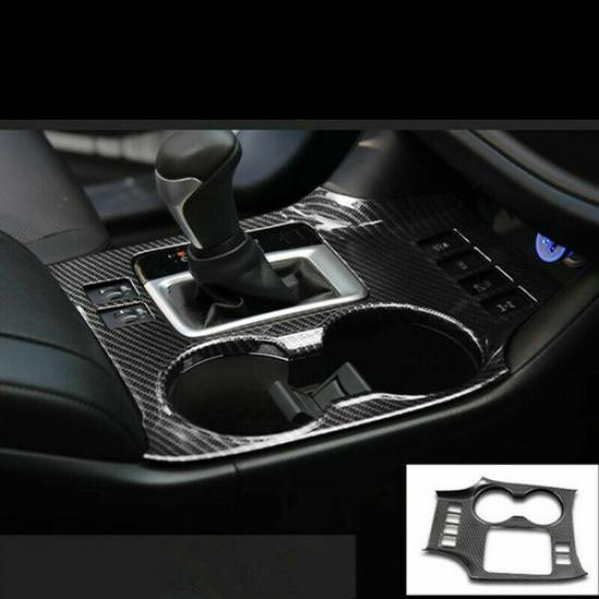 Carbon Fiber ABS Gear Shift Box Panel Cover Trim For Toyota Highlander 2015-2019