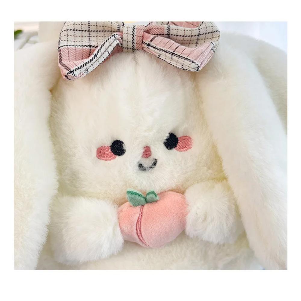 New Rabbit Kitten Plush Toy Backpack Stuffed Animal Rabbit Hold Peach Cat Hold Avocado Portable Shoulder Bag Girl Birthday Gifts