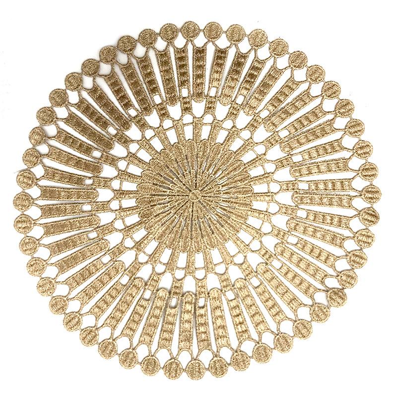 Lace Embroidery Cloth Water Soluble Flower Table Cloth Tablecloth European Fabric Coffee Table Cloth Throw Pillow Embroidery Round Cushion