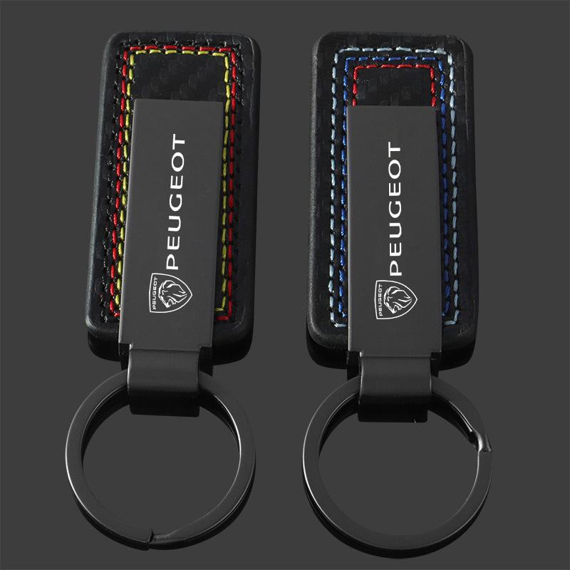 2026 Hot Car Sticker Leather Car Key Chain Anti-loss Keyring For Peugeot 307 308 206 207 3008 2008 406 407 408 508 301 208 Rifte