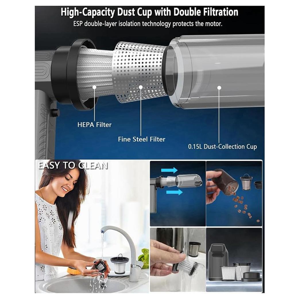 Electric Compressed Duster For PC And Keyboard, 130000 Handheld Car Vacuum Cleaner Cordless For Home, Outdoor