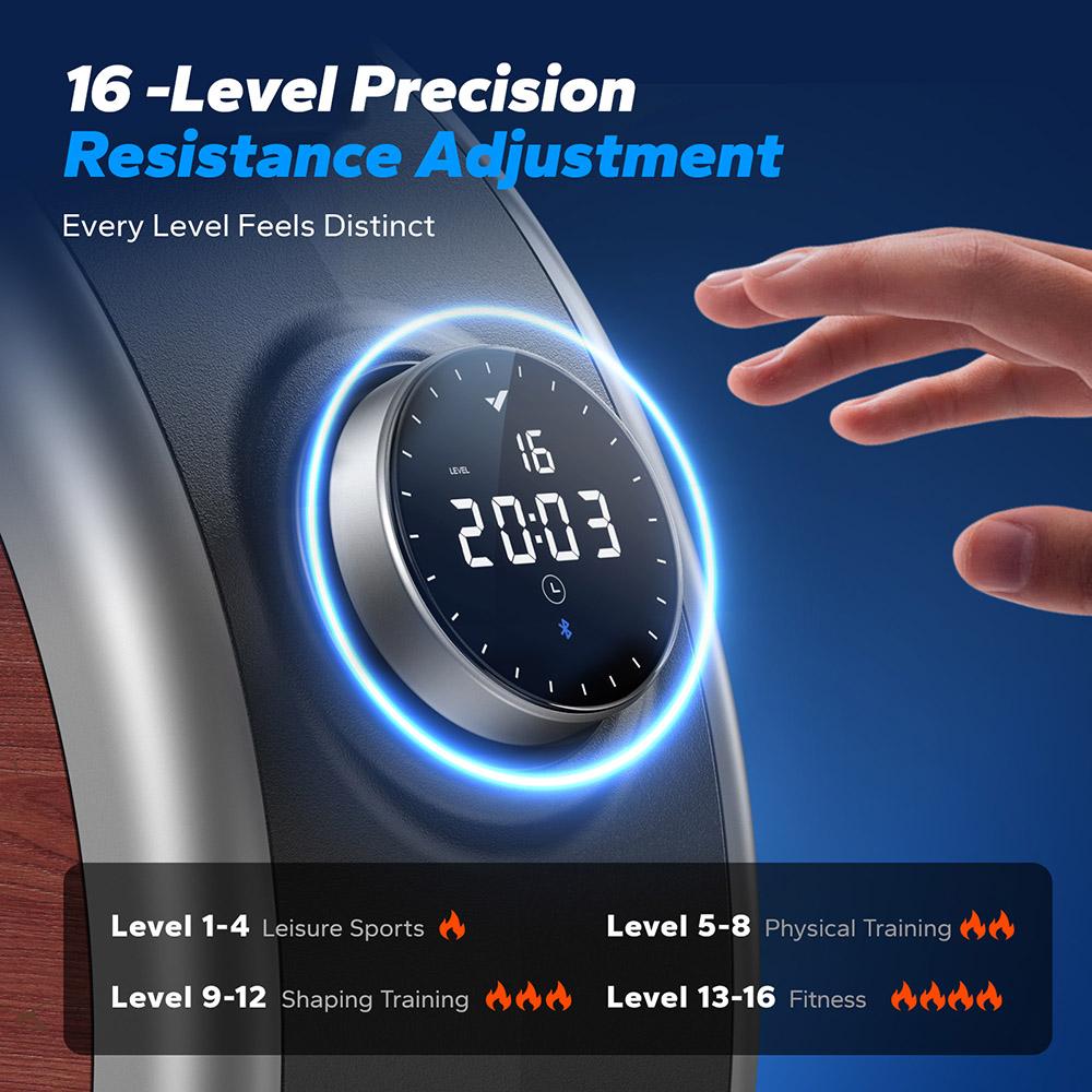 MERACH Q1S Magnetický veslovací trenažér, 16 úrovní odporu, nosnost 350 liber, dvojitá lišta, LCD monitor, kompatibilní s aplikací, elektrické nastavení, černý