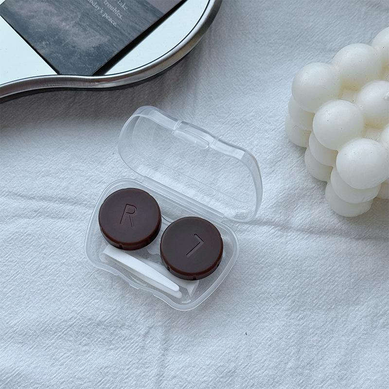 Pudełko na soczewki kontaktowe w stylu vintage z pęsetą, przenośny pojemnik podróżny do przechowywania, akcesoria do makijażu pięknych źrenic