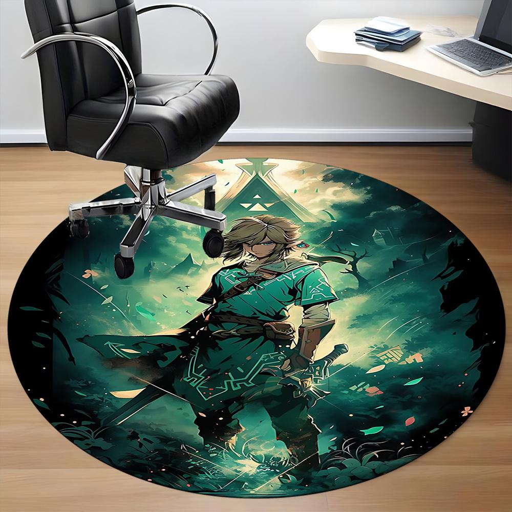 1pc Legend Zelda Office Round Area Rug, Under Office Chairs Bedroom Living Room Home Decor, Room Decoa1016249