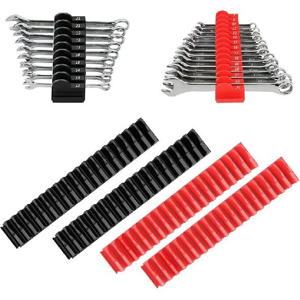 80 pcs Magnetic Modular Wrench Organizers for Tool Drawers - Wrench Rack with Metric&SAE Labels, Perfect Tool Storage Holder with Magnet. Gift for