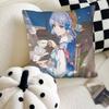 Game Anime Genshin Impact Kamisato Ayaka Pillow Case Fashion Square Pillowcase Bedroom Sofa Room Ins Decoration Leisure