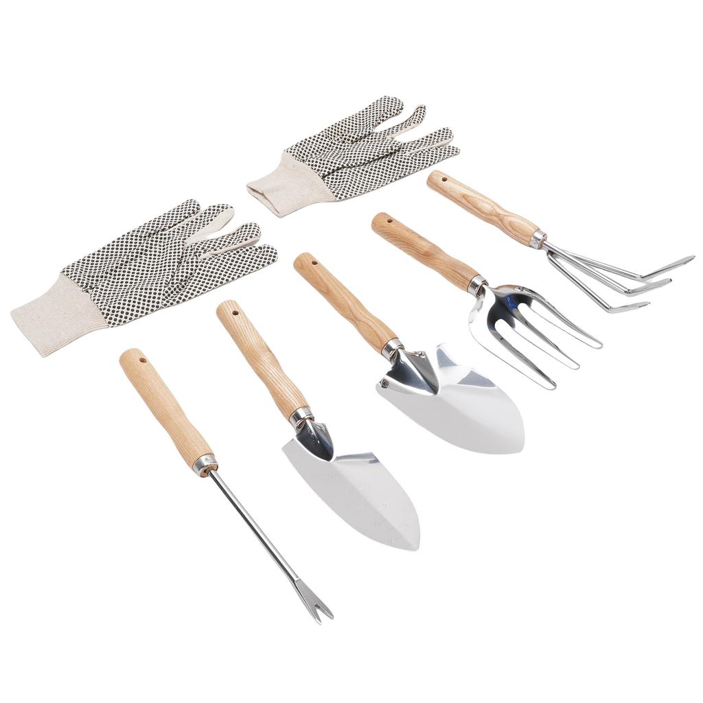 Garden Tool Set, Stainless Steel Shovel, Trowel,   Pull , Fork Rake with Gloves, Garden Tools for Garden, Patio, Farm