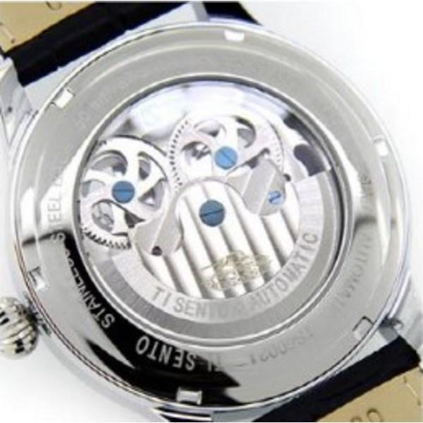 [Ticento]Men’s automatic leather watch TS60021WTBK, Korean Luxury Watches