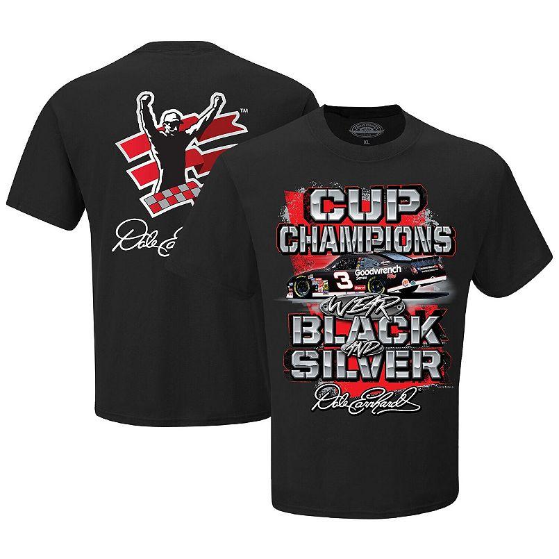 Men s Checkered Flag Sports Black Dale Earnhardt Champions Wear T-Shirt XL