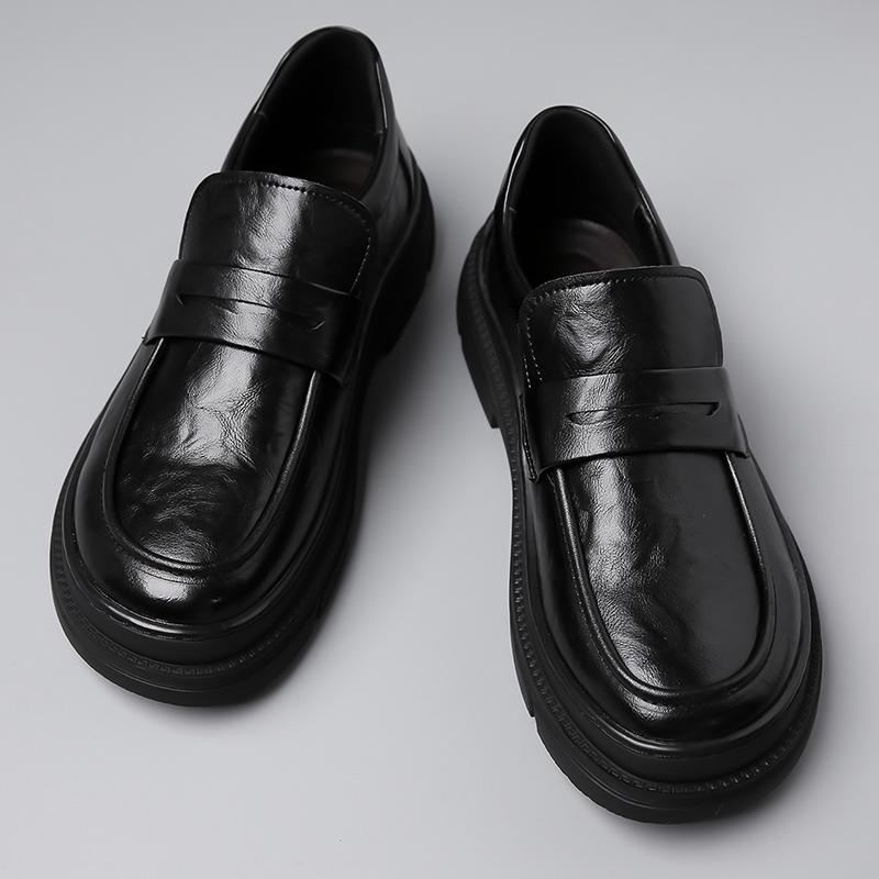 Men's Trends Leather Loafers Shoes Men's Formal Party Business Negotiation Social Office Shoes Comfort Round Toe Shoes