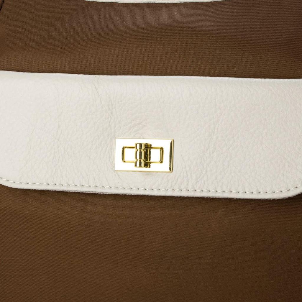 Perke Tote Bag with Nylon and Cowhide Twist BR 2-Way Cover, 08-00-09740, Women's,