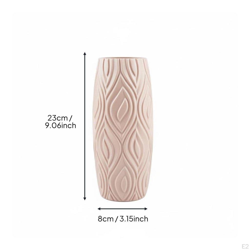 Vase ShatterResistant Nordic Design Textured Pattern House Decoration for Living Room,