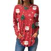 Women's Loose Round Neck Christmas Print Long Sleeve T-Shirt Top Pullover