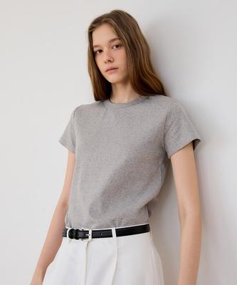 Prisy Basic Short Cotton T-Shirt_Gray