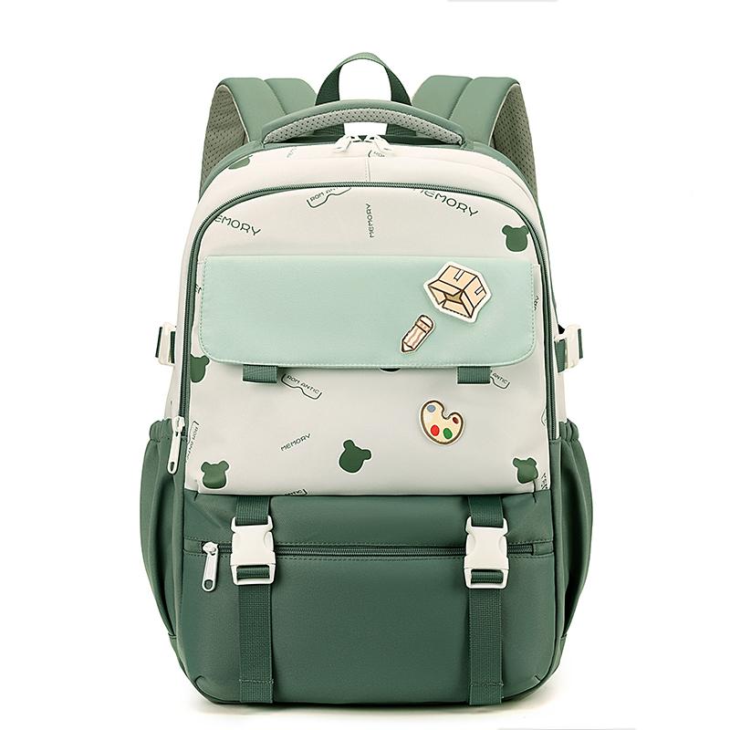Women's Contrast Color Stitching Backpack Junior High School Student Schoolbag Lightweight Backpack