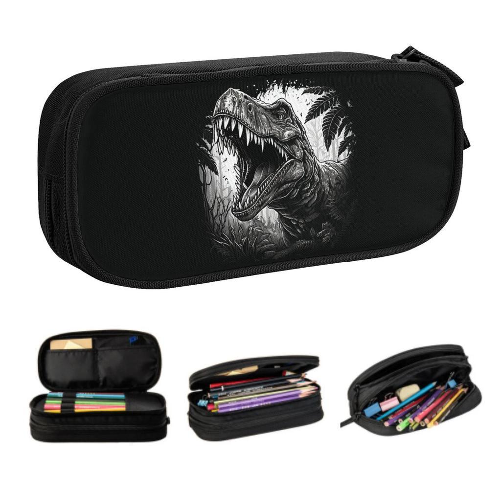Custom Wild T-rex Dinosaur Roars Cute Pencil Cases Girls Boys Large Capacity Pencil Bag Students Stationery
