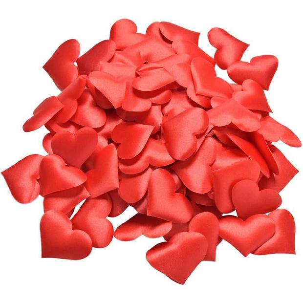 AKOAK 100 Pcs Love Heart Shaped Sponge Petals Handmade DIY Petal Birthday Table Wedding Party Supplies Decoration (Rose red)