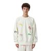 Palace X Evisu Collaboration FW21 Multi Pocket Crew Egret Logo Print Sweatshirt Unisex Sweatshirt White P21EVCW002