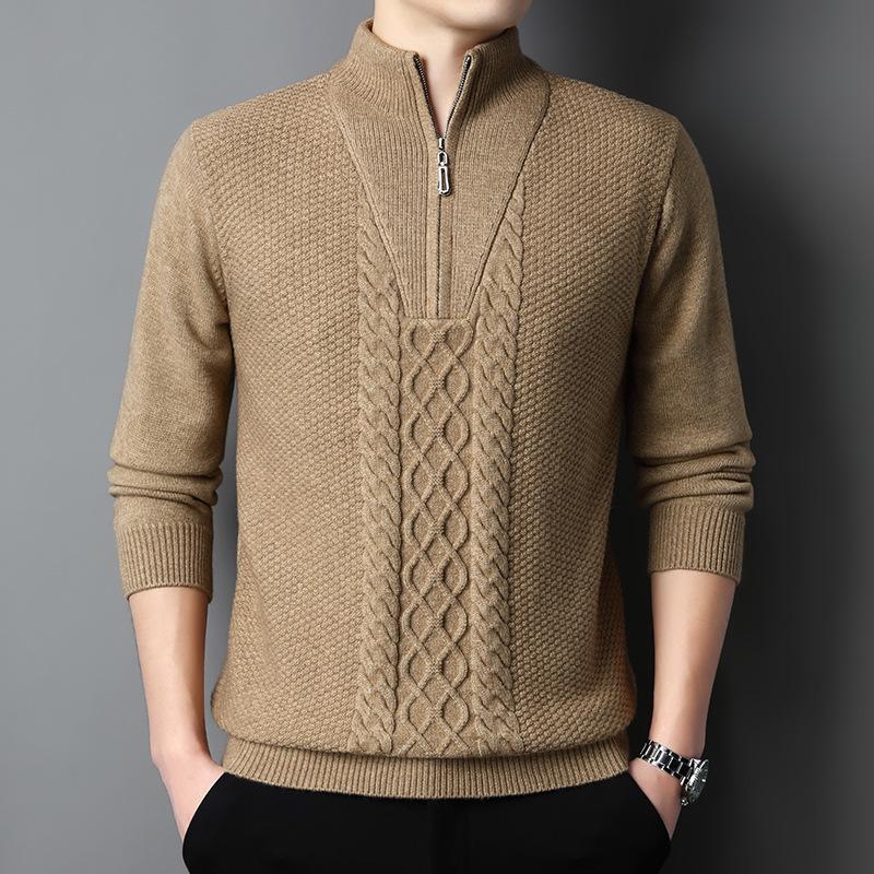 

2025 Men s Fashion Cable Knit Cashmere Sweater - Autumn/Winter Business Casual Collection XL хакі