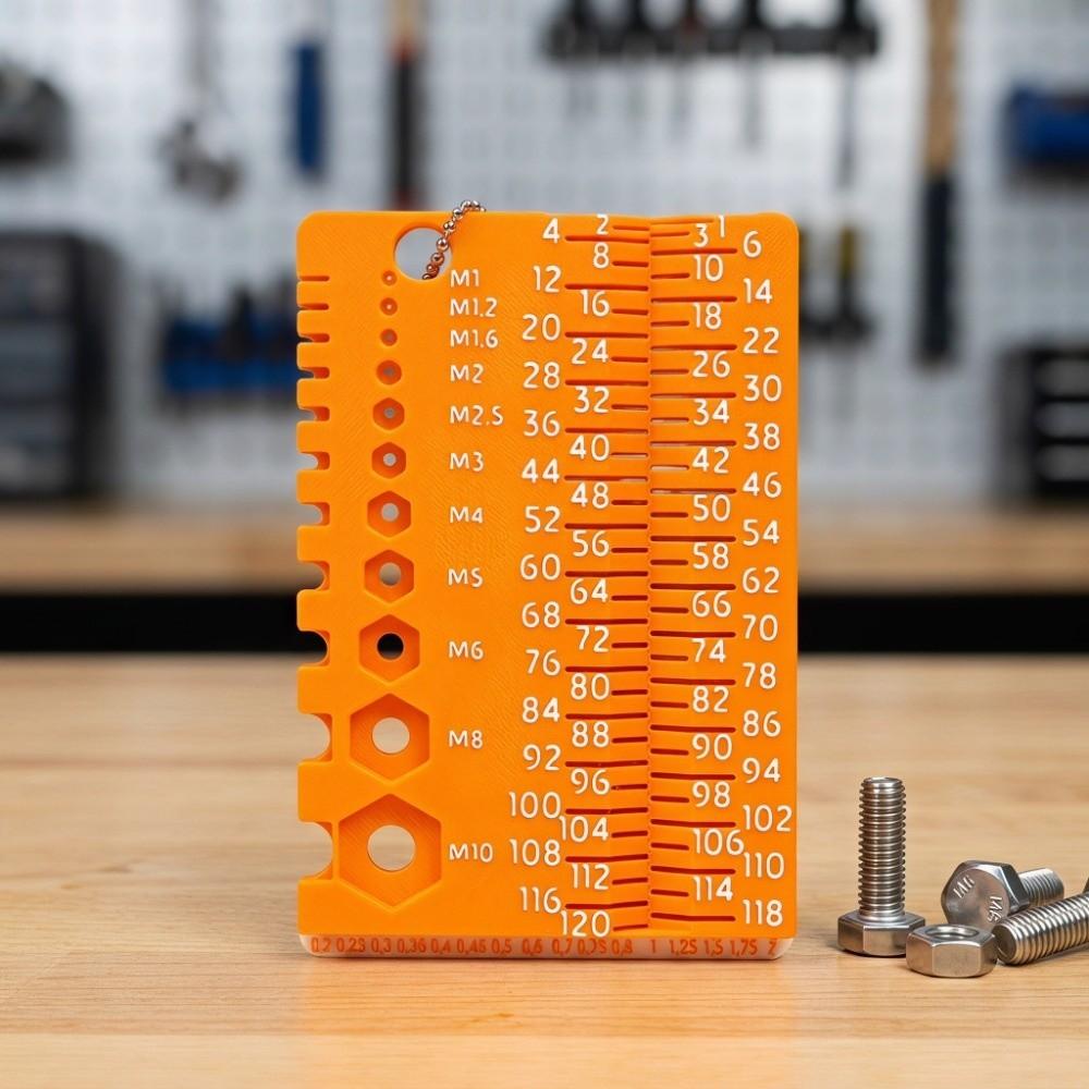 Portable Screw Measuring Tool Easy Use Precision Thread Checker Durable Multifunctional Drill Bit Gauge Workshop Use