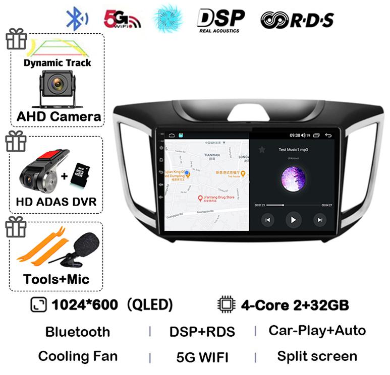 Android 14 Carplay Car Stereo Radio For Hyundai Creta Ix25 2015 2016 2017 2018 2019 2din Multimidia Video Player GPS Head Unit
