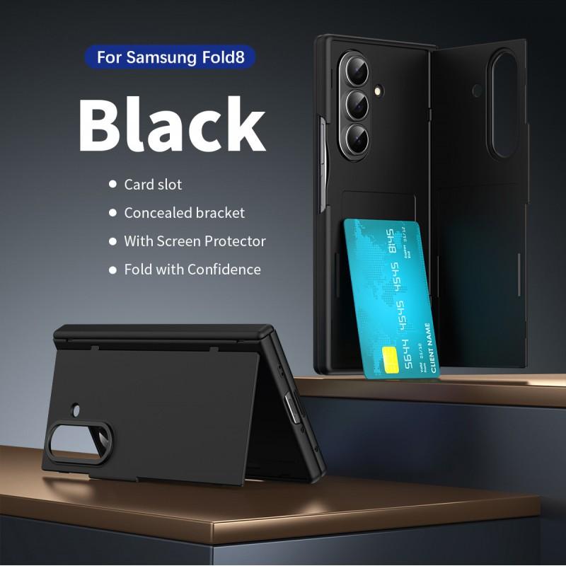 Galaxy Z Fold 8 Ultra Protective Case With Stand Card Slot PC Material Shockproof Anti-Fingerprint Design
