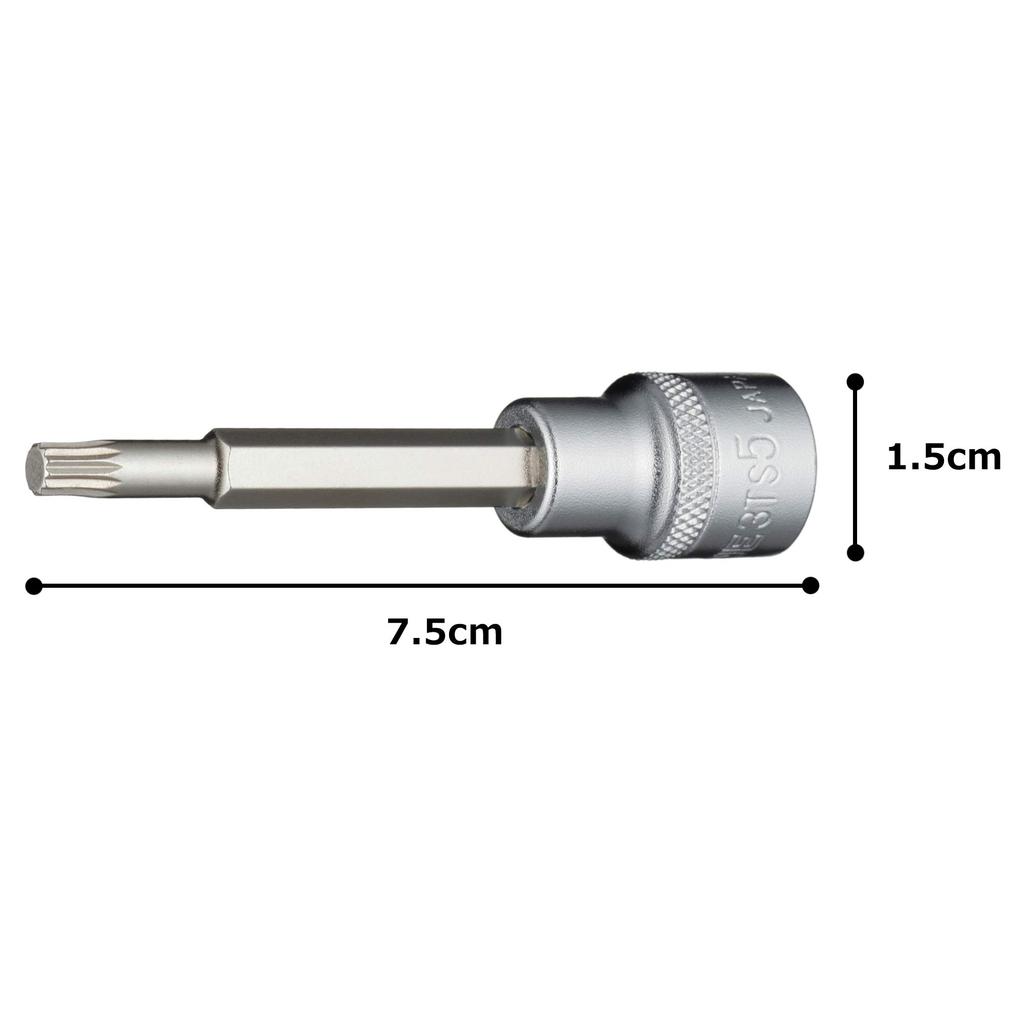 TONE Triple Square Bit Socket M5 3TS-05, 9.5mm (3/8") Drive,