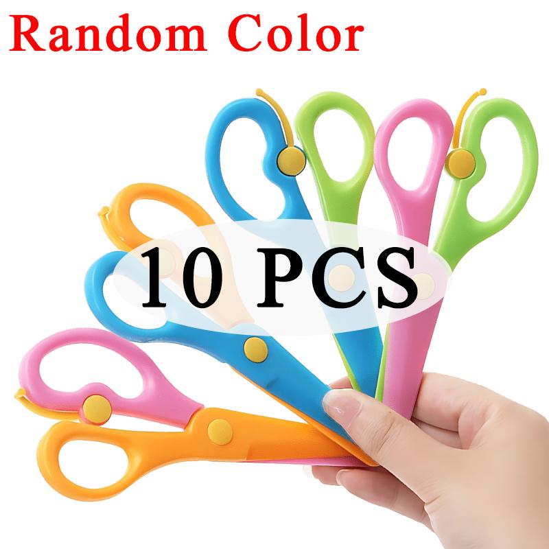 Plastic DIY Scissors New Handmade Supplies Round Head Safe Scissors Office School Students Artclass Stationery Cuttings Tool ZYF