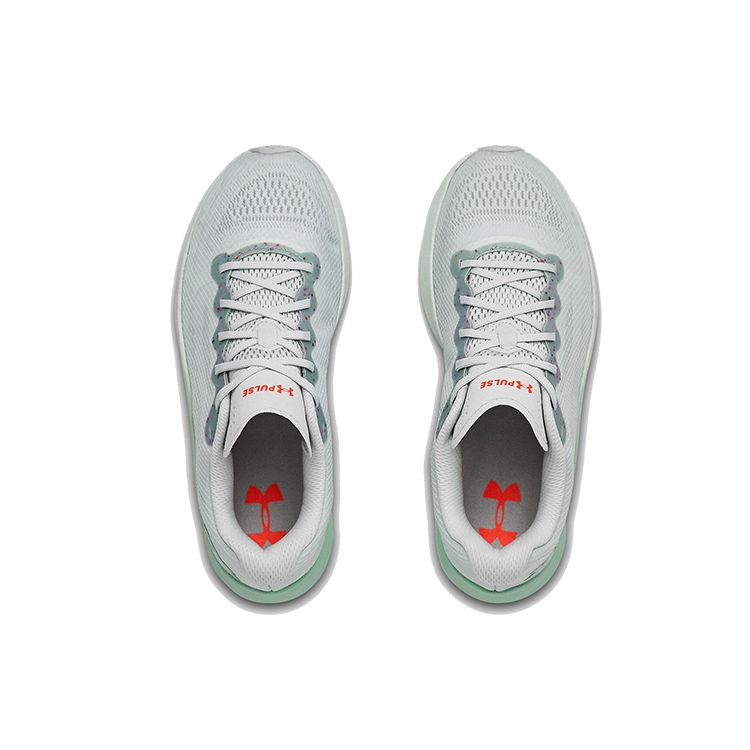 Under Armour Charged Pulse Breathable Comfortable Mesh Cushioning Low Top Running Shoes Women sneaker Gray Green 3023024-103