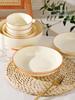Retro Cream Style Deep Soup Plate - 2025 Underglaze Breakfast & Rice Tableware.