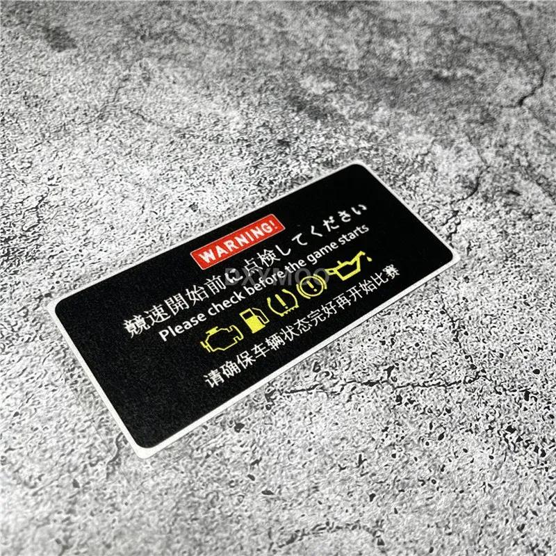 Funny Check Engine Before Race Funny Japanese Style Car Sticker Motorcycle Auto Warning Triangle Window Decal Reflective 10x4.4cm