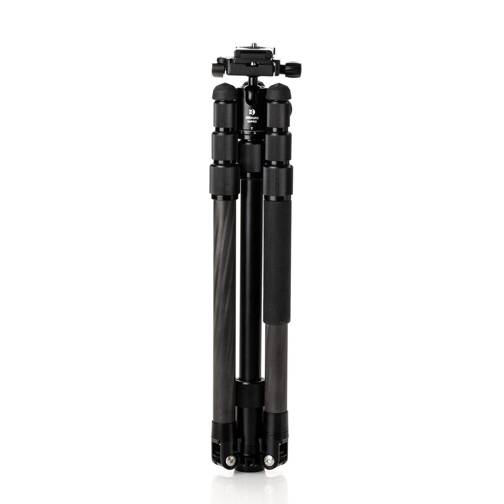 Benro MeFOTO BackPacker Pro Carbon Tripod Camera Tripod Ball Head Load Capacity 6kg 4 Sections Pipe Diameter Monopod Smartphone Compatible BMBPPROCBLK