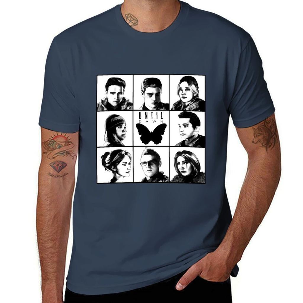Until dawn  main characters TShirt Work Short Sleeve Cotton Top