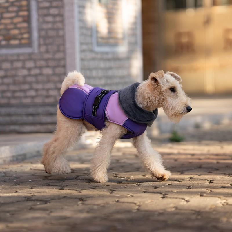 Warm Winter Dog Coat With Fleece Lining Windproof High Neck Collar Pet Jacket Small To Large Breeds