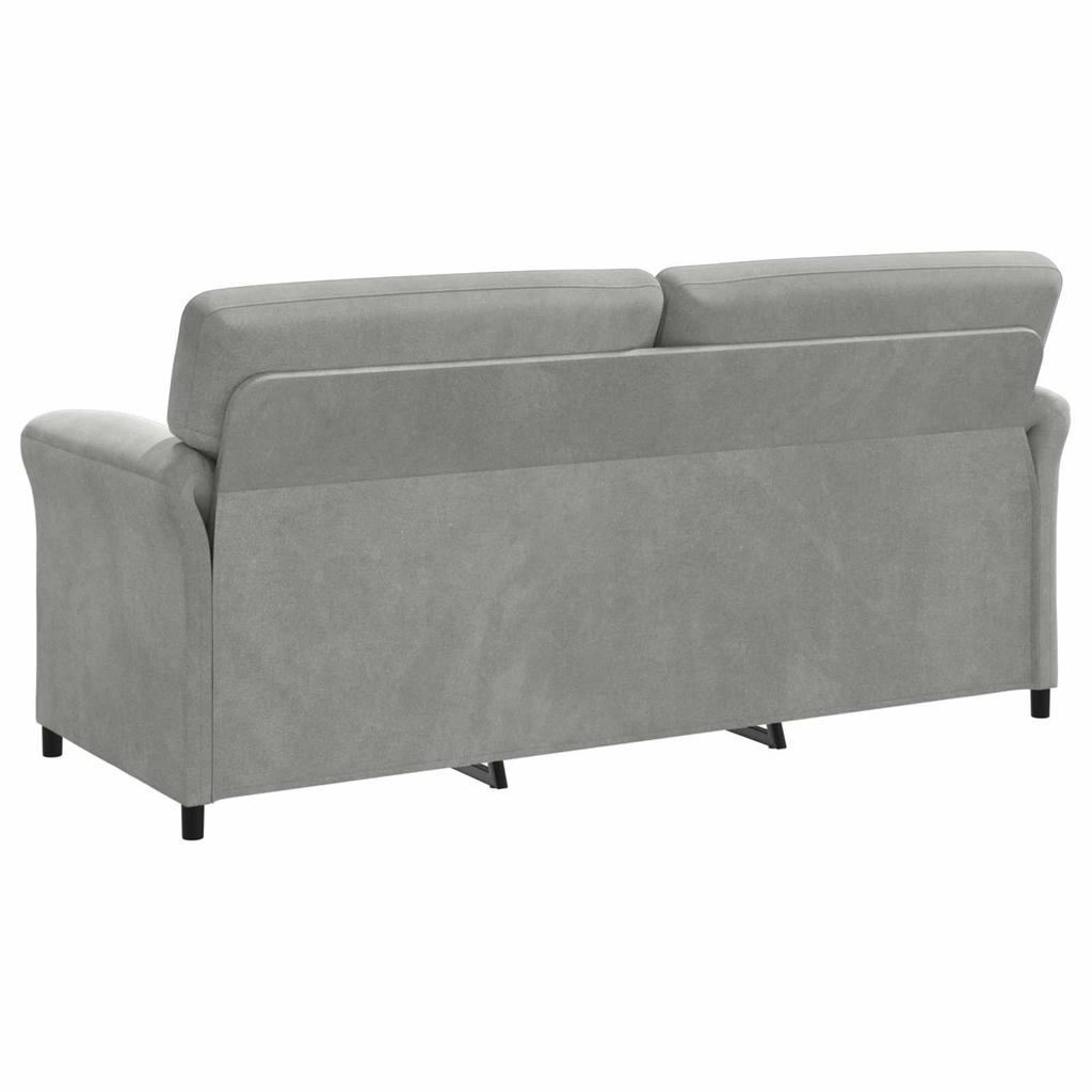 3 Seater Sofa Light Grey 198 x 83 x 95 cm Velvet