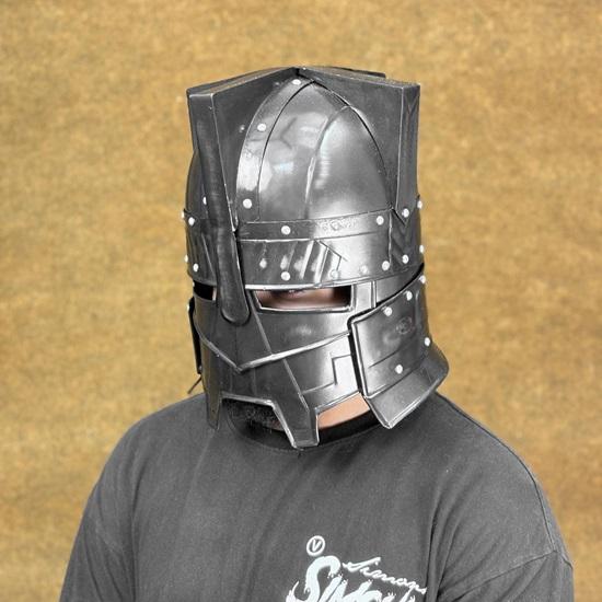 Black Moria Dwarven Battle Helmet LOTR-Inspired Medieval Armor for LARP, Cosplay, Knight Attire, and Collectible Display